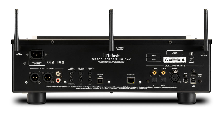 McIntosh Labs DS200 Streaming DAC-rear